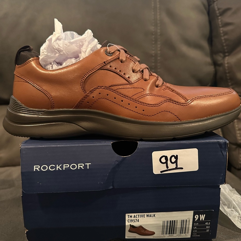 Rockport Men's Tan Leather Sneakers